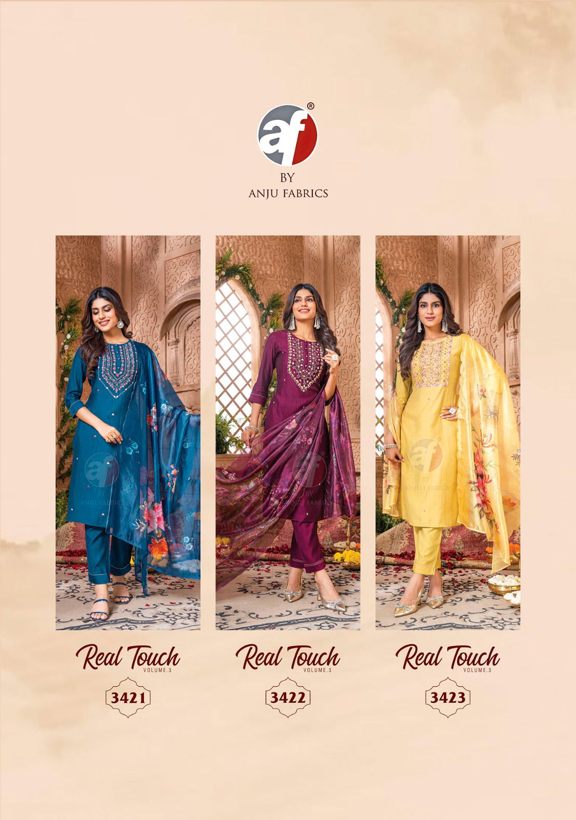 Real Touch Vol 3 By Anju Viscose Designer Kurti With Bottom Dupatta Wholesale Price In Surat